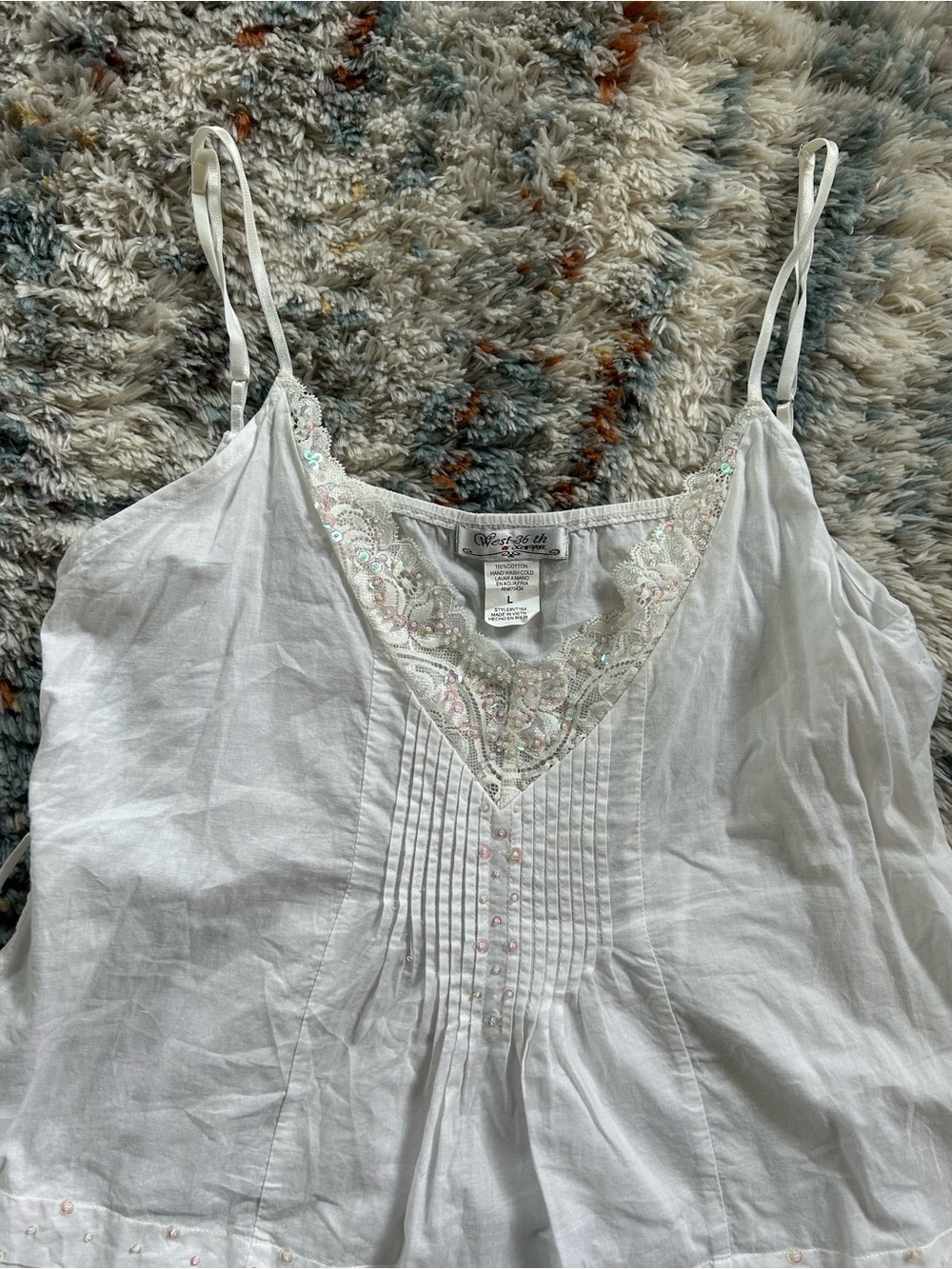 Y2K 100% Cotton embellished cami